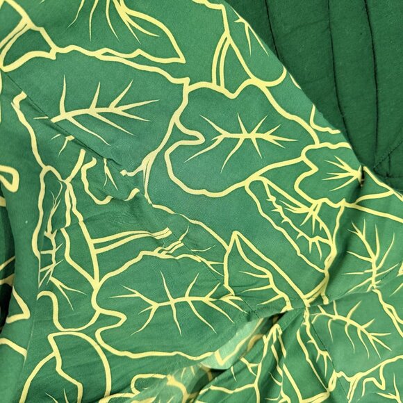 Wehi Designs Hawaii Womens One Size Kalo Taro Print Green Kimono Cardigan - Picture 10 of 10